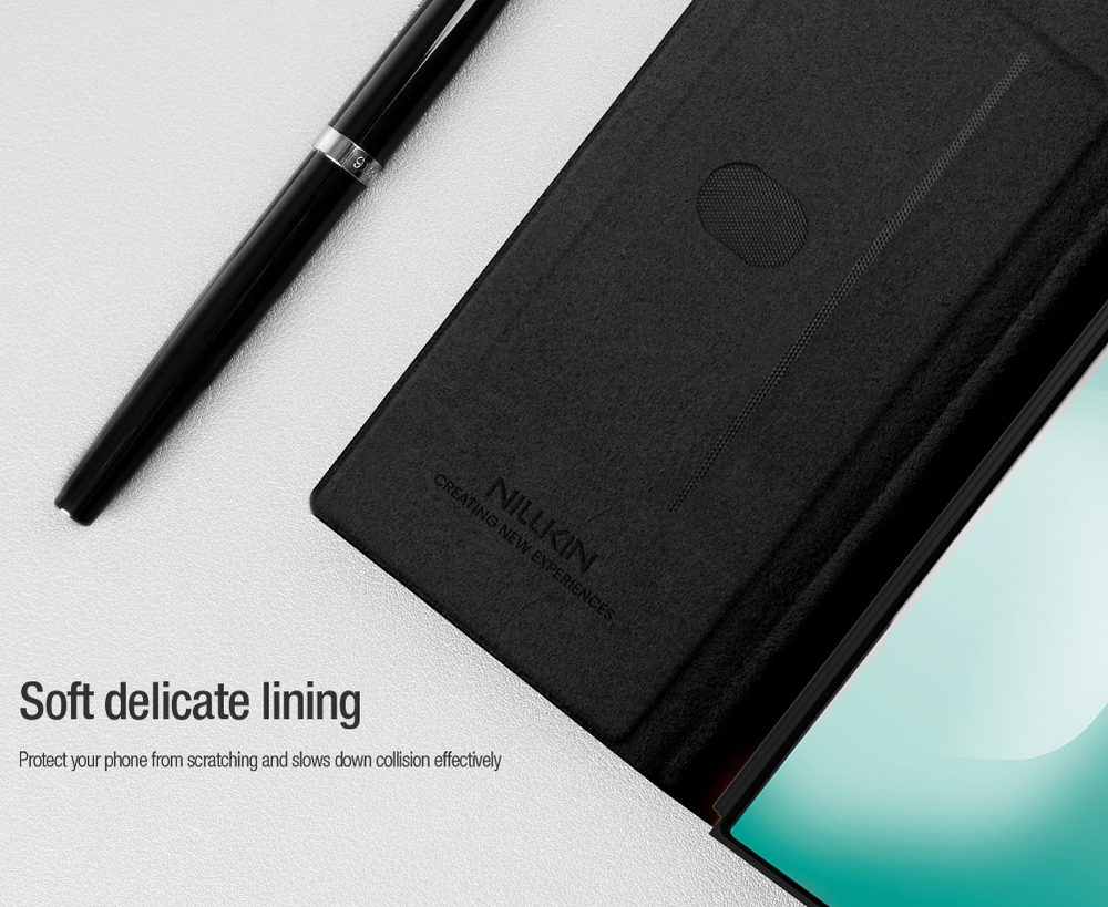 Кожаный чехол книжка от Nillkin для Samsung Galaxy Z Fold 7, серия Qin Pro Leather Case (с держателем для S Pen)