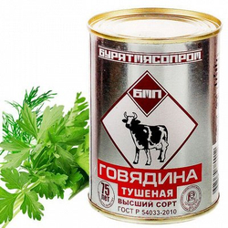 Говядина тушеная в/с Бурятмясопром 338гр 1/30