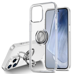 Чехол силиконовый с кольцом держателем для iPhone 12, 12 Pro, прозрачный