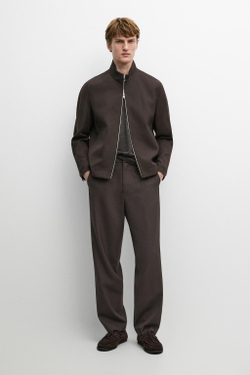 Massimo Dutti Брюки из 100% шерсти Cool Wool, коричневый