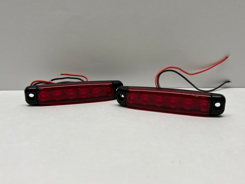 12V / Задние Светодиодные габаритные огни, 12 вольт, красный, Яркий Стиль (2 шт. / комплект) -