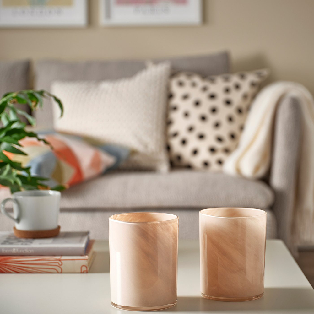 IKEA VINDSTILLA  (ИКЕА ВИНДСТИЛЛА)  -  Подсвечник - бежевый 15 см