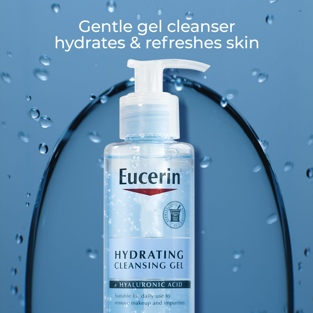 Eucerin, Face, увлажняющий очищающий гель с гиалуроновой кислотой, без отдушки, 200 мл (6,8 жидк. унции)
