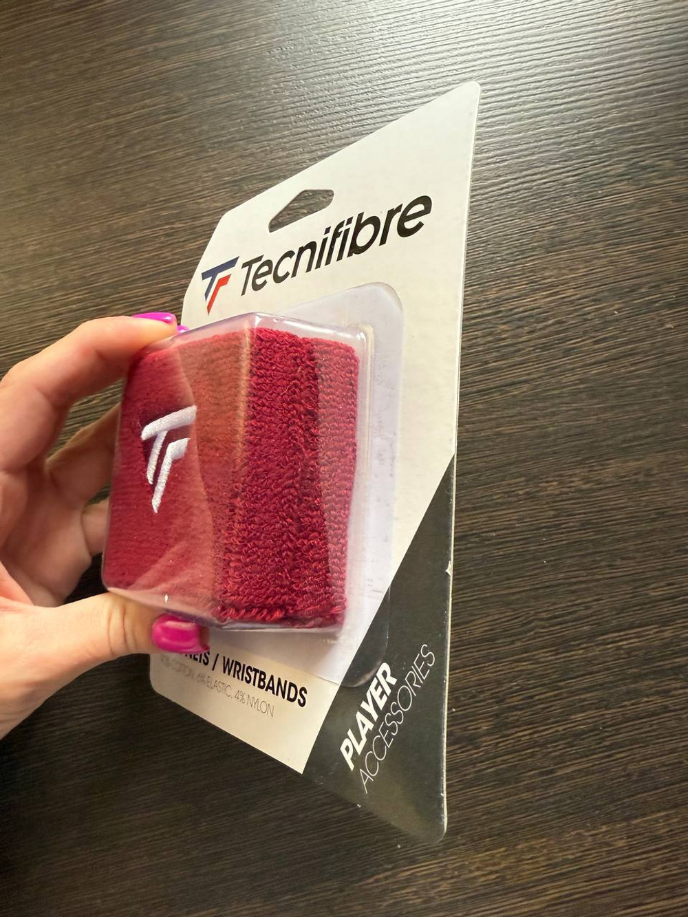 TECNIFIBRE WRISTBANDS CARDINAL 2023 2P (Напульсник узкий) х2