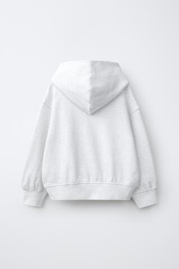 ZARA ХУДИ ДЛЯ БЕГА С НАДПИСЬЮ, ЖЕМЧУЖНО-СЕРЫЙ