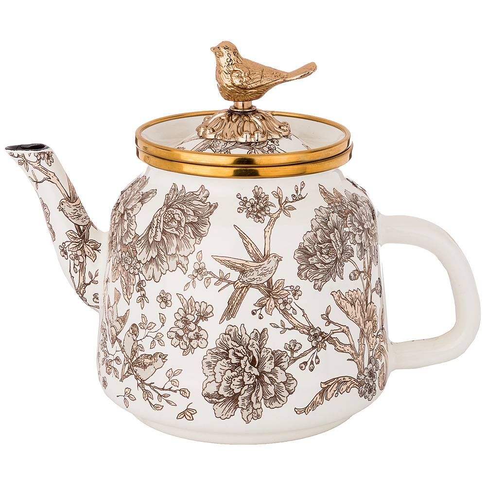 ЧАЙНИК ЭМАЛИРОВАННЫЙ AGNESS, СЕРИЯ ROYAL GARDEN 1,0Л ПОДХОДИТ ДЛЯ ИНДУКЦИОН.ПЛИТ