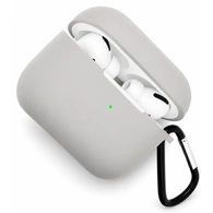 Чехол для Airpods Pro 3 Gurdini прорезиненный soft touch c карабином Серый
