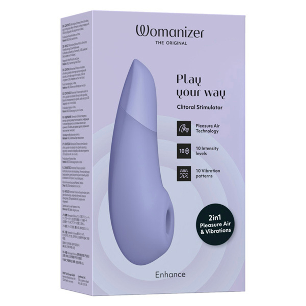 Сиреневый бесконтактный клиторальный вибростимулятор Womanizer Enhance Lilac WZSN1SG3