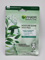 Garnier тканевая маска для комбинированной кожи лица с гиалуроновой кислотой, экстрактом камелии и зеленым чаем, 28 г
