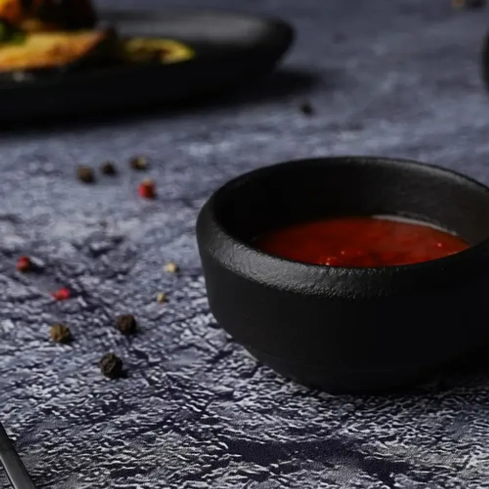 Соусник 50 мл d 6,7 см h3,4 см круглый фарфор Smooth Black Raw Stellar P.L. Proff Cuisine [10]