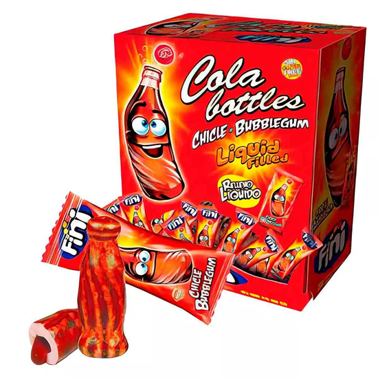 Жевательная резинка Fini Cola Bottles бутылочка колы с жидкой начинкой, 5 г (Испания)