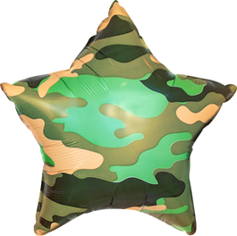 Фольгированный шар Звезда, Камуфляж, Военный, 18"/45см