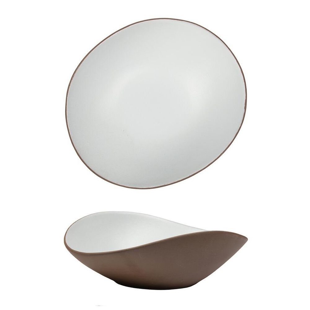 Салатник 800 мл 24*20,7 cм h8 cм White Matt New Brown Taiga P.L. [3]