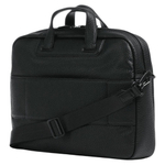 ARMANI EXCHANGEAE Cracked Leather Portable One Shoulder Crossbody Briefcase Men"s Black
