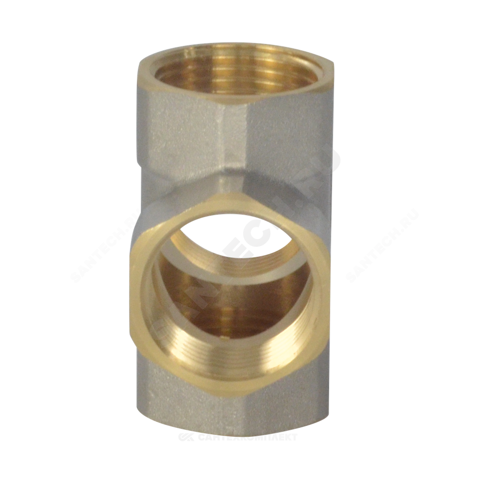 Крест латунь никель Ду 20 (3/4") ВР/ВР 9011 ГОСТ 32585-2013 Aquasfera 9011-02