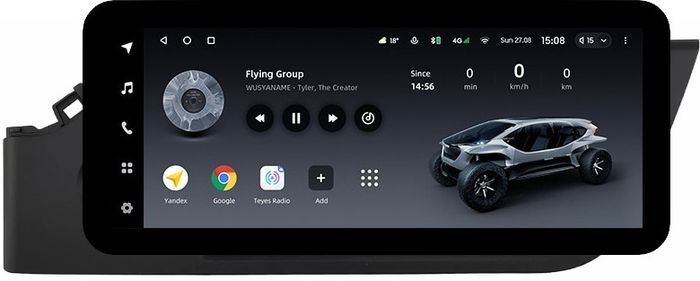 Магнитола для KIA Rio 4, Rio X 2020-2022, Solaris KRS/KRX (без штатной КЗВ, рамка матовая) - Teyes LUX ONE ROUND монитор 12.3" 2K QLED на Android 10, Быстрая, CarPlay, 4G SIM-слот