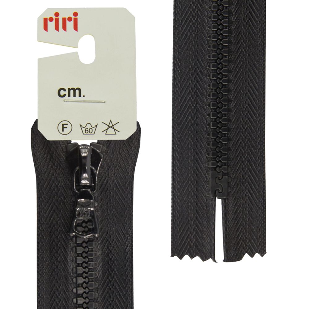 Молния трактор RIRI Т6 (6 мм) 1 зам., н/раз., 22 см, цв.2110, черный, 10 шт Молния трактор RIRI Т6 (6 мм) 1 зам., н/раз., 22 см, цв.2110, черный, 10 шт