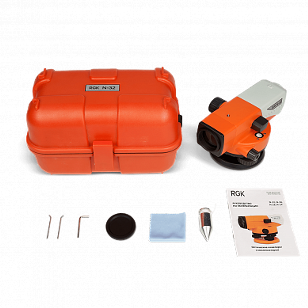 Комплект оптический нивелир RGK N-32 + штатив S6-N + рейка AMO S5