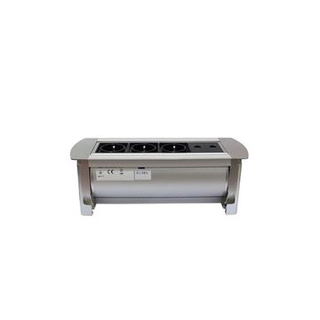 Блок розеток MX-117 (3 EURO + 2 USB-A + 1 RJ-45 (Ethernet) Серебро