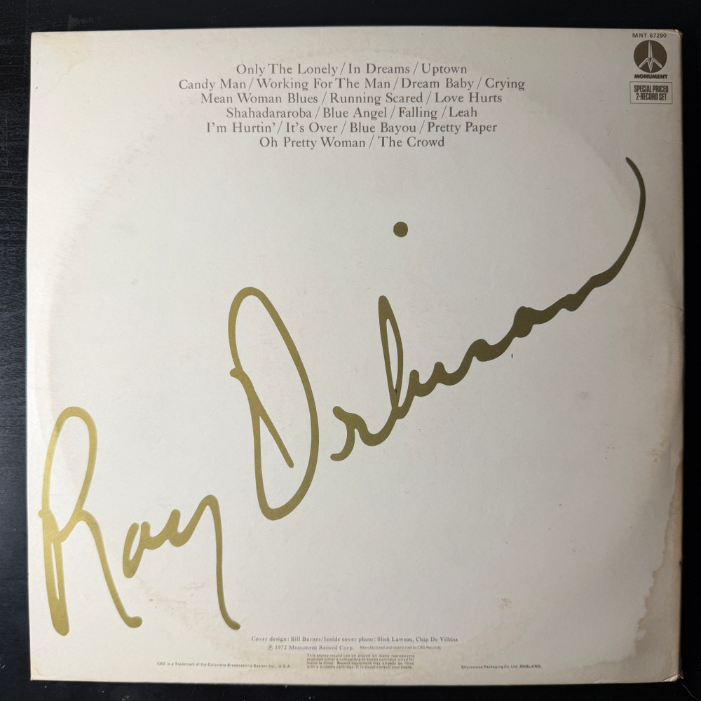 Roy Orbison ‎– The All-Time Greatest Hits Of Roy Orbison 2LP (Англия 1972г.)