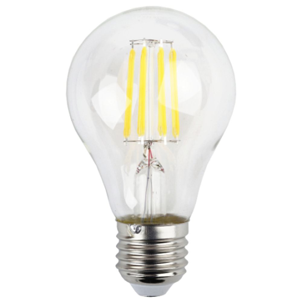 Лампа светодиодная ЭРА F-LED A60-9W-840-E27 9Вт филамент груша нейтральный белый свет E27 | Филаментные декоративные