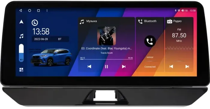 Магнитола для Toyota Harrier XU80, Venza 2 2020+ - Canbox H-Line 0051 монитор 12.3" QLED в стиле BMW на Android 10, Быстрая, ТОП-процессор, CarPlay, 4G SIM-слот