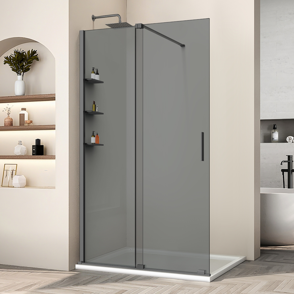Душевая перегородка Vincea Волк-Ин (Walk-In) VSW-1WSL120CGGM, 1200*2000, вороненая сталь, стекло тонированное