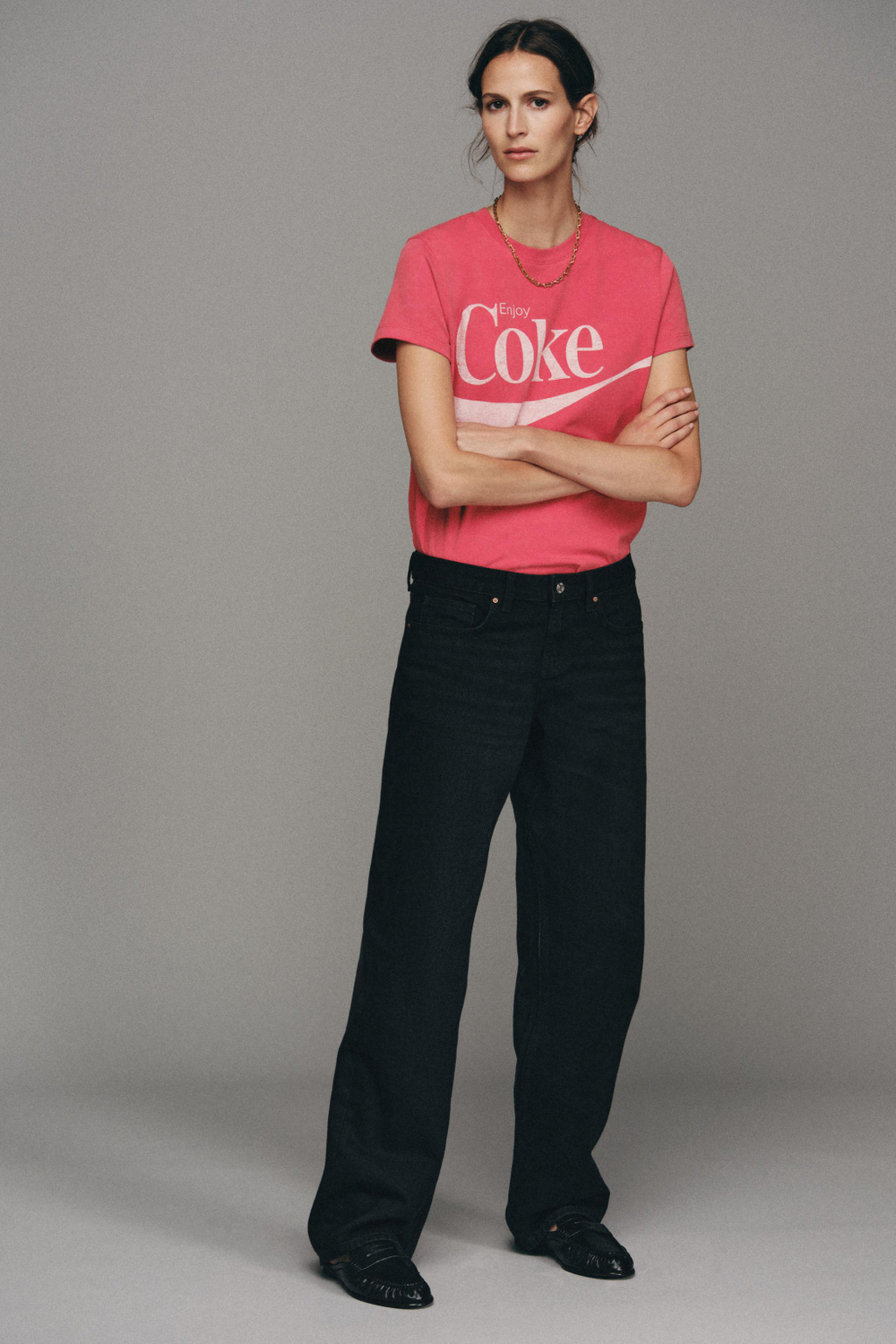 ZARA ФУТБОЛКА С ЭФФЕКТОМ ПОТЕРТОСТИ COCA-COLA®, КРАСНЫЙ