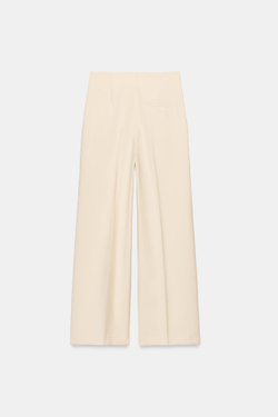 ZARA БРЮКИ С ВЫСОКОЙ ПОСАДКОЙ — ZW COLLECTION, ЦВЕТ СЛОНОВОЙ КОСТИ