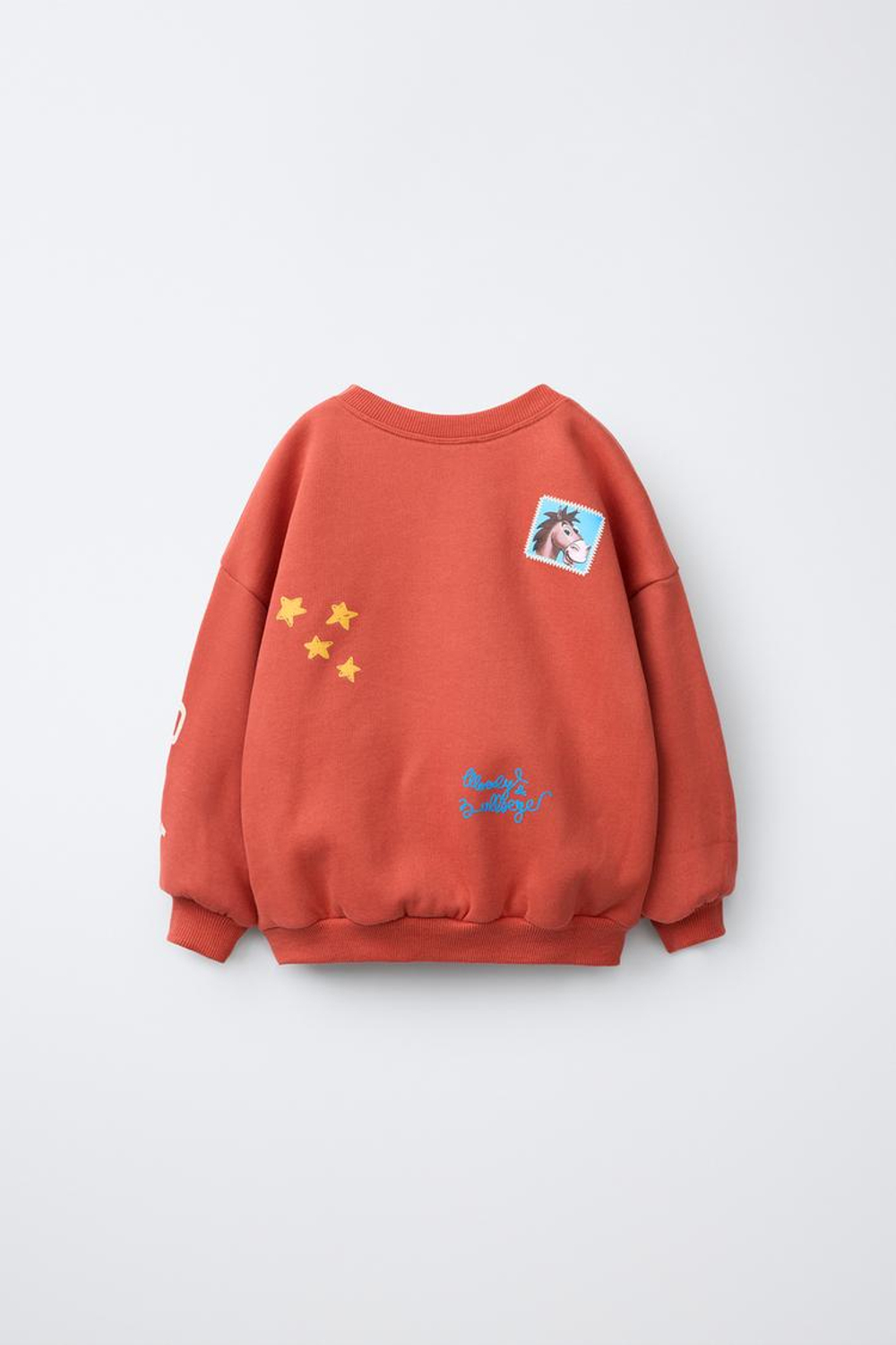 ZARA ТОЛСТОВКА С ПРИНТОМ И ВЫШИВКОЙ TOY STORY © DISNEY PIXAR, МЯГКИЙ КРАСНЫЙ