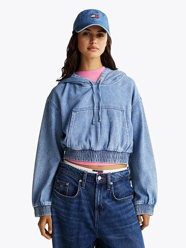 Толстовка женская TOMMY JEANS TJW DENIM CROPPED HO