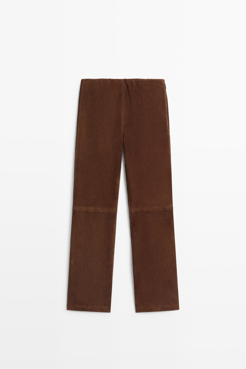 Massimo Dutti Замшевые леггинсы расклешенного кроя, коричневый