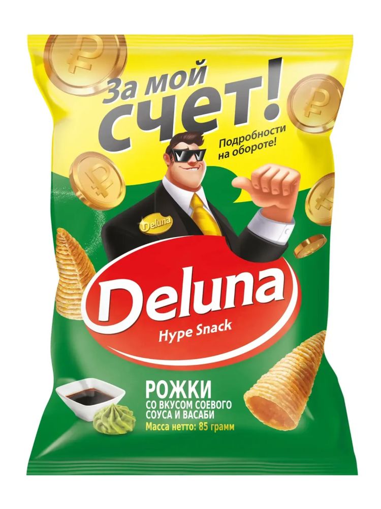 Кукурузные снеки Deluna Соевый соус и Васаби 85 г