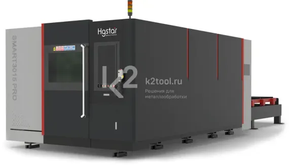 Лазерный станок HGTECH SMART6015PRO с защитной кабиной и сменным столом для резки листов металла