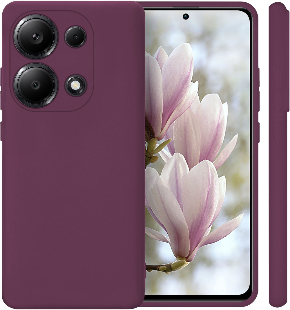Мягкий Soft Touch чехол из силикона для XIAOMI REDMI NOTE 13 PRO 4G / POCO M6 PRO 4G с бархатной подкладкой