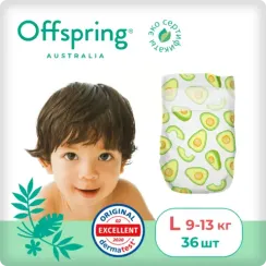 Подгузники Offspring L 9-13 кг, 36 шт