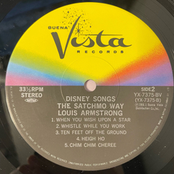 Винтажная виниловая пластинка LP Louis Armstrong Луи Армстронг Disney Songs The Satchmo Way (Япония 1986) (Без Оби)