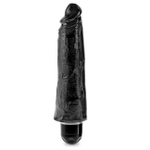 Реалистичный черный фаллос с вибрацией King Cock 8" VIbrating Stiffy (Цвет: черный)