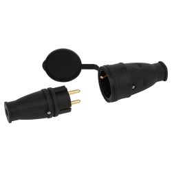 Розетка ЭРА RX10-B-IP44 каучуковая c заземлением 16А IP44 прямая черная | Электротовары