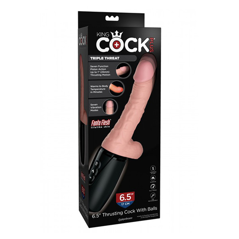 Компактная секс-машина с функцией нагрева PipeDream King Cock Plus Thrusting Warming & Vibrating Triple Threat Dong 5728-21