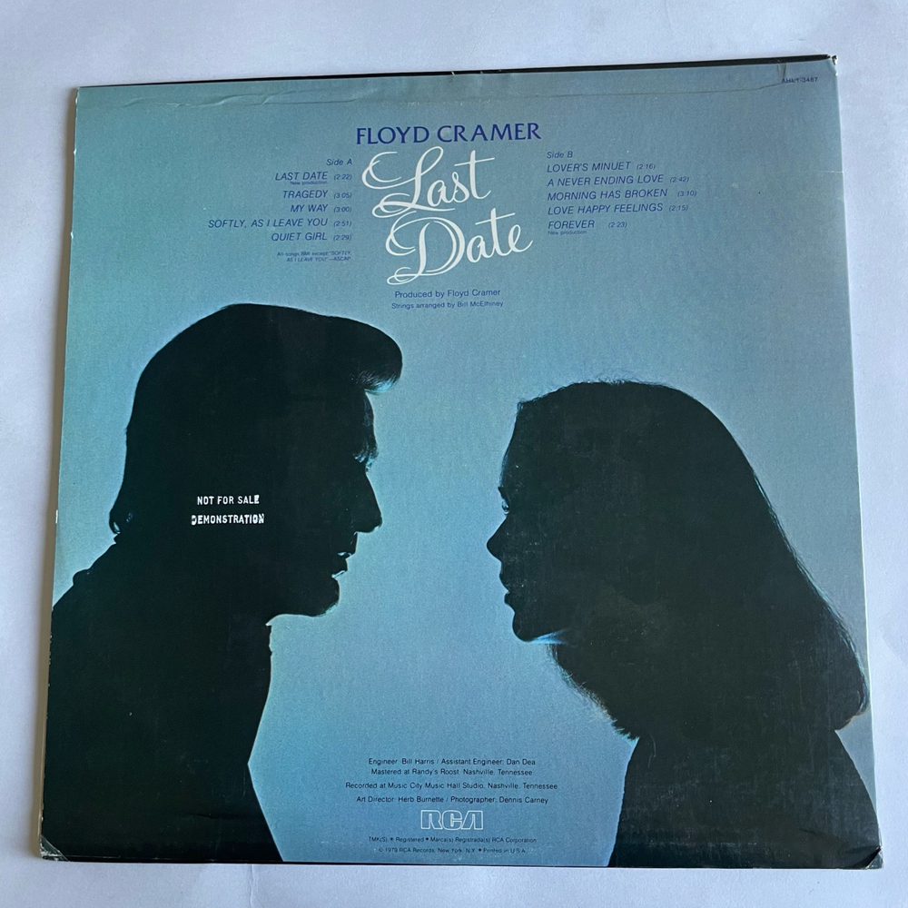 Винтажная виниловая пластинка LP Floyd Cramer Last Date (США 1979)