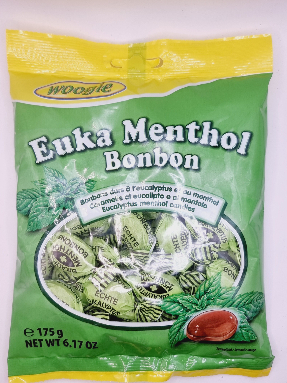 Карамель WOOGIE "EUKA MENTHOL Bonbon" с ментолом и эвкалиптом 175 г (из Финляндии)