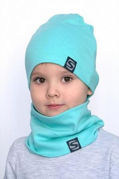 Комплект шапка+снуд р.48 Голубой (Smail)