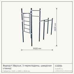 Воркаут (брусья, 3 перекладины, шведская стенка) — от 78 000 ₽