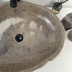 Раковина из речного камня RS-65408 64x53x15 из натурального камня