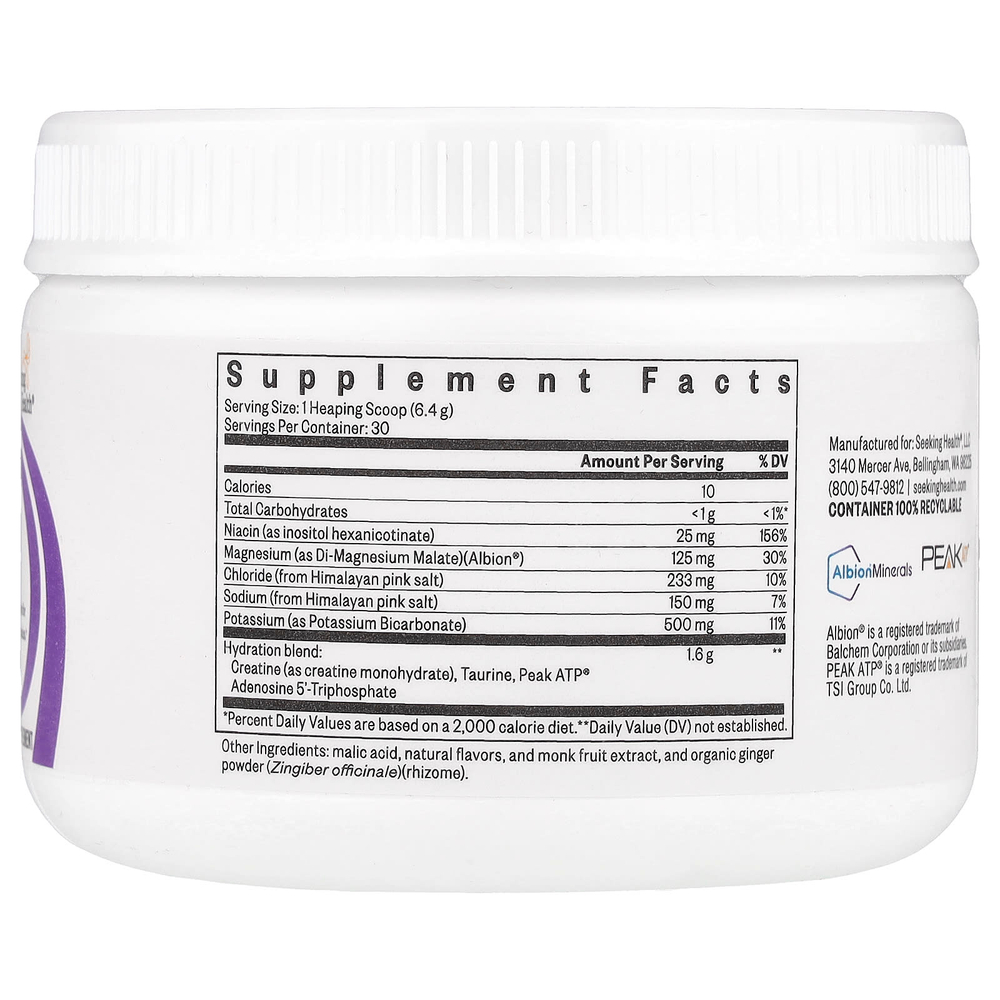 Seeking Health, Optimal Electrolyte, смесь для приготовления напитков с электролитами, ягодный вкус, 192 г (6,77 унции)