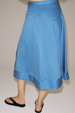 ZARA ЮБКА В ПОЛОСКУ — ZW COLLECTION, СИНИЙ/БЕЛЫЙ