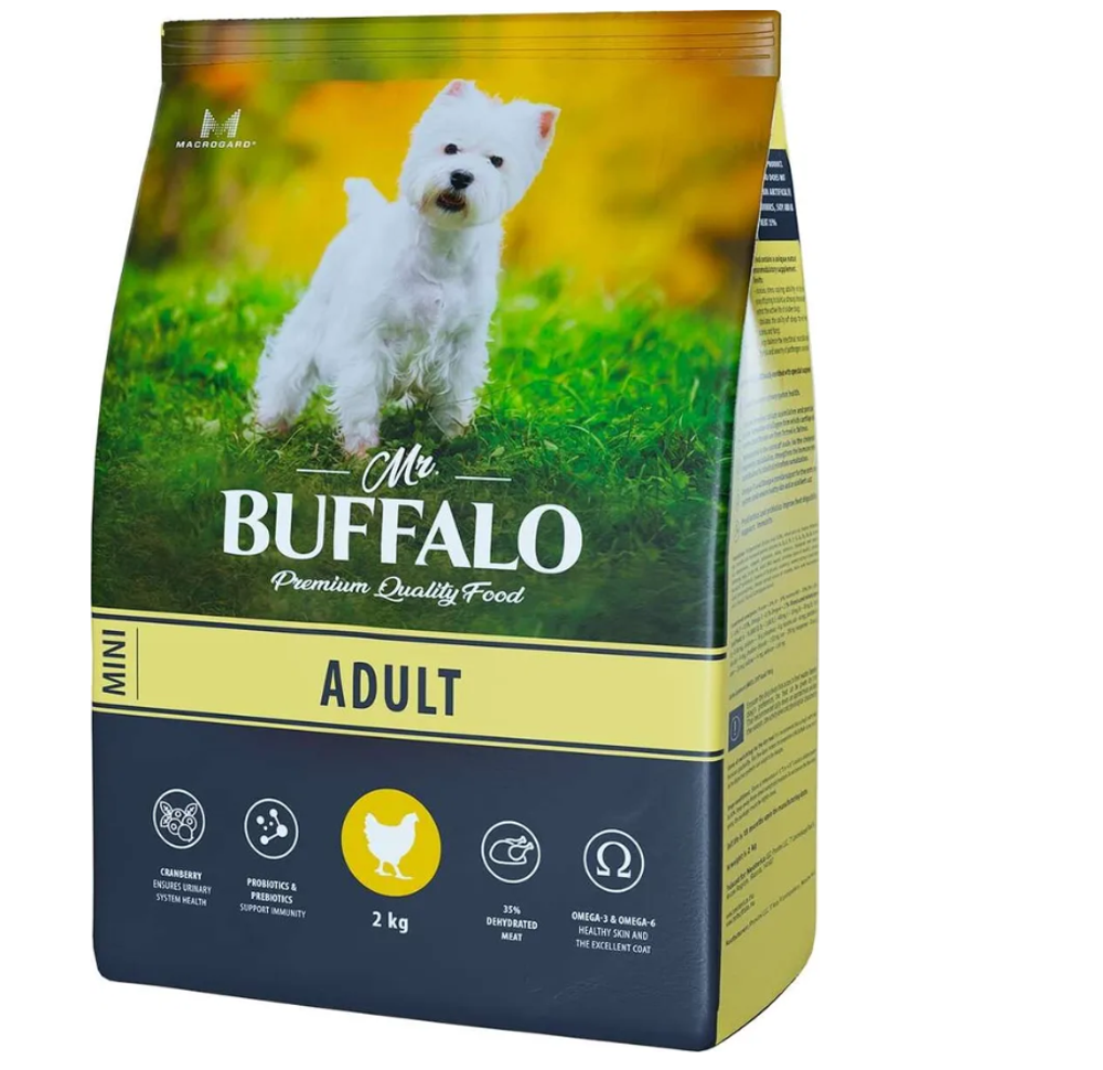 Mr.Buffalo 2кг Adult Mini Сухой корм для взрослых собак малых пород Курица