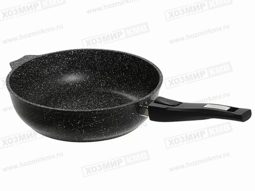 0283802 (Мечта) Сотейник 28см АП со съемной ручкой б/крышки Гранит black