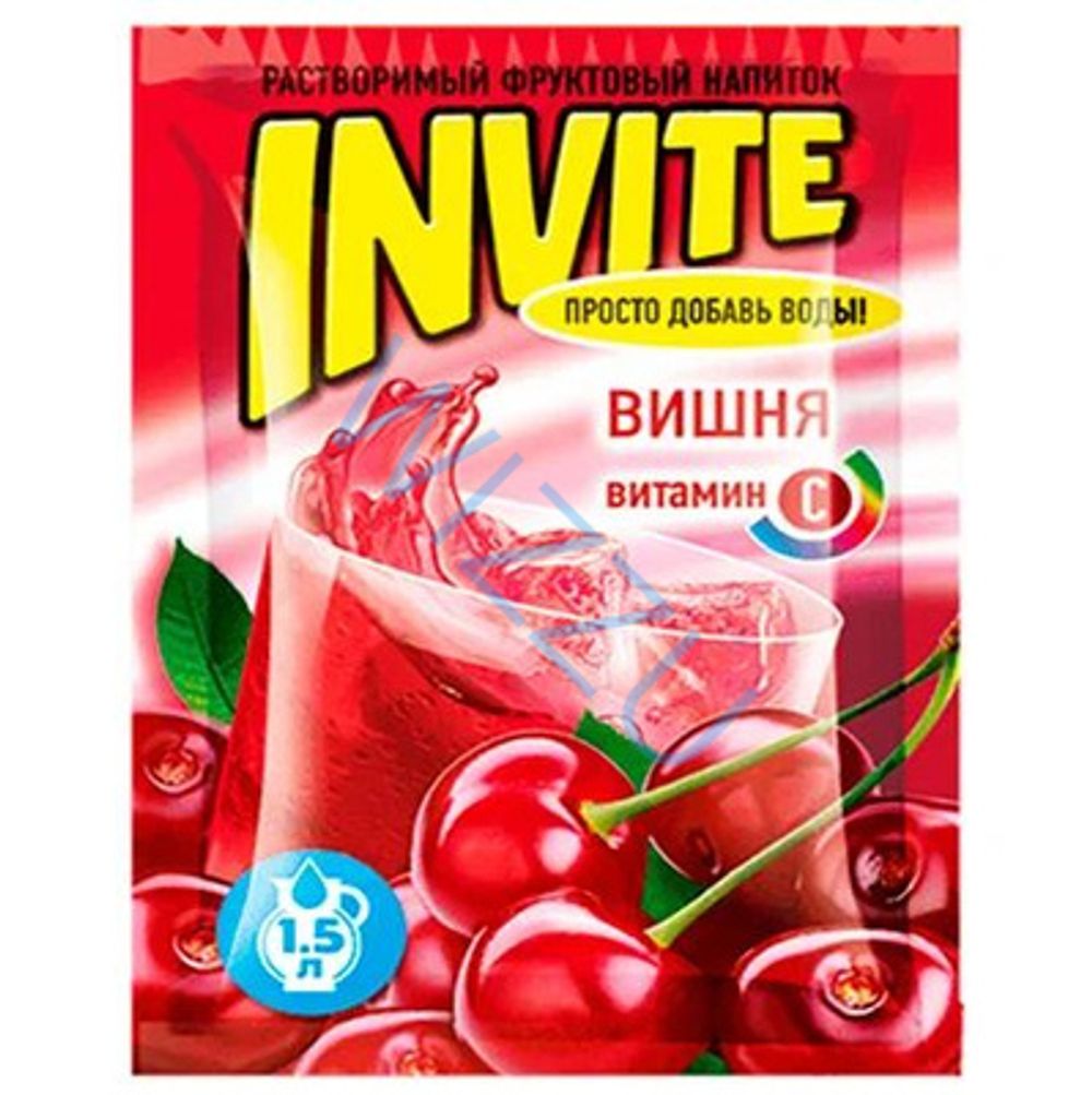 Растворимый напиток ИНВАЙТ Вишня 12г*24шт*6 блоков.